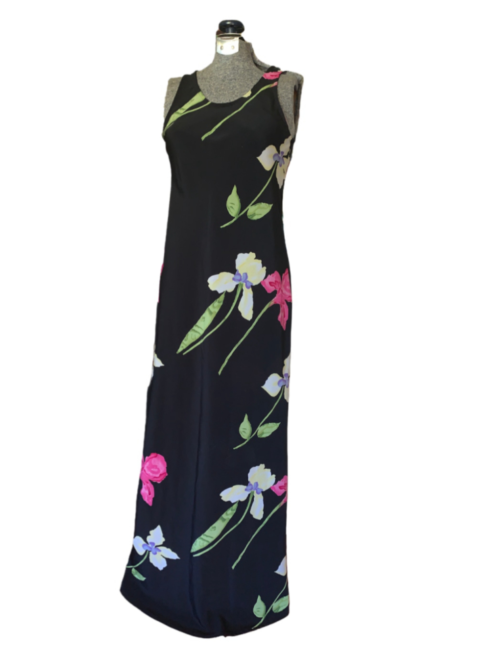 Women's Scarlet Floral Maxi Dress Size M Black Pink